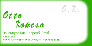 otto kopcso business card